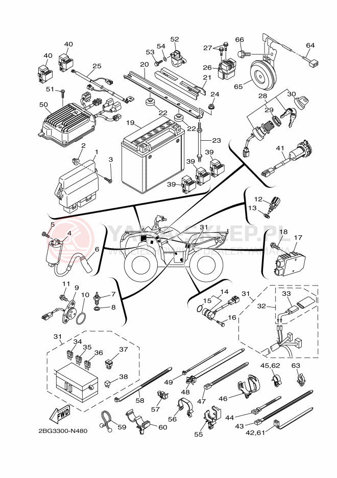 Schemat "układ elektryczny" do Yamaha GRIZZLY 700 EPS