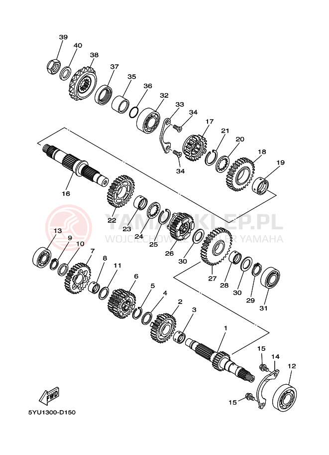 Schemat "Skrzynia biegów " do Yamaha MT01