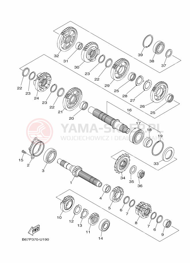 Schemat "Skrzynia biegów " do Yamaha MT-10