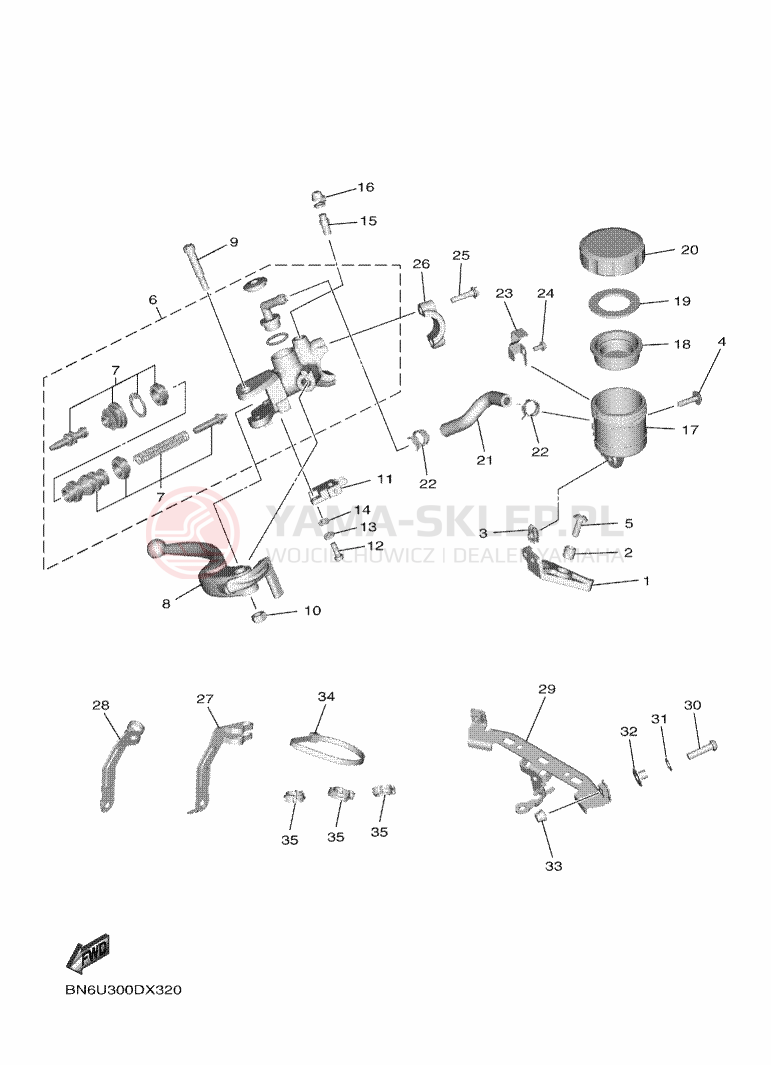 Schemat "Pompa hamulcowa przednia" do Yamaha YZF-R6