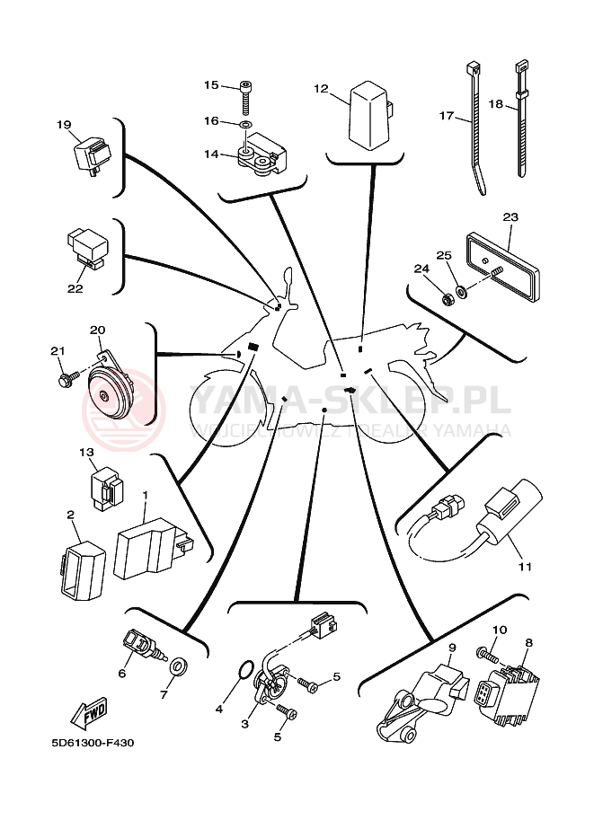 Schemat "układ elektryczny" do Yamaha CRYPTON X