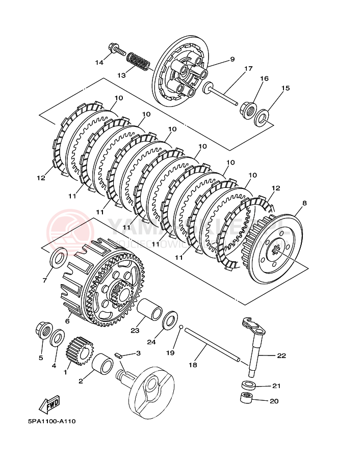 Schemat "sprzęgło" do Yamaha YZ85