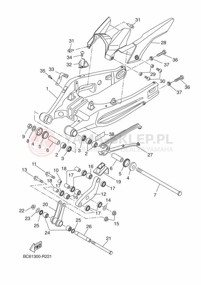 Schemat "wahacz" do Yamaha TRACER 700