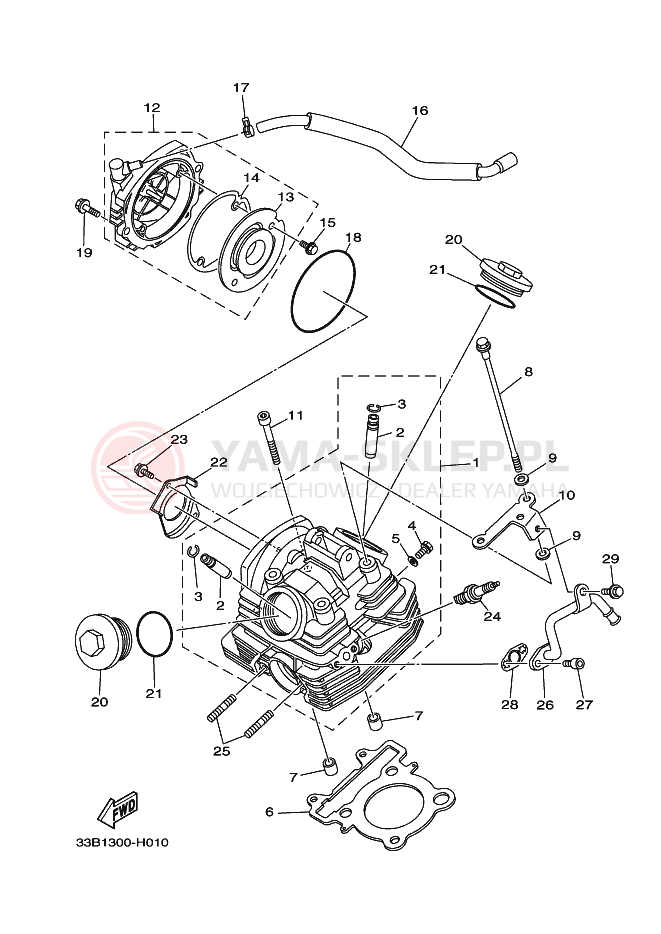 Schemat "głowica" do Yamaha YFM250R