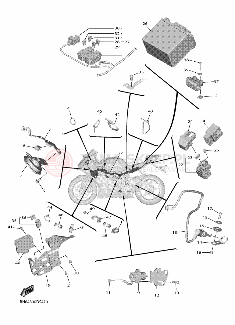 Schemat "układ elektryczny" do Yamaha YZF-R6
