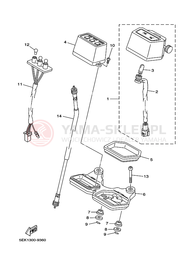 Schemat "licznik" do Yamaha TW125