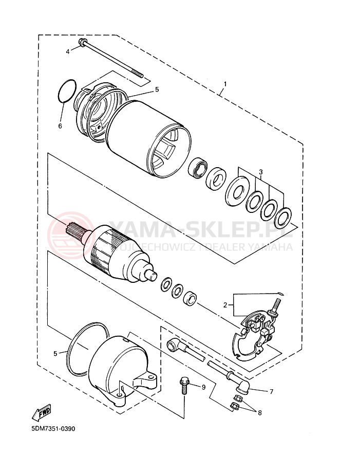 Schemat "rozrusznik" do Yamaha FZS600 FAZER