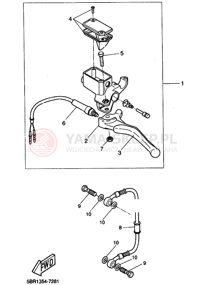 Schemat "Pompa hamulcowa tył" do Yamaha YQ50L