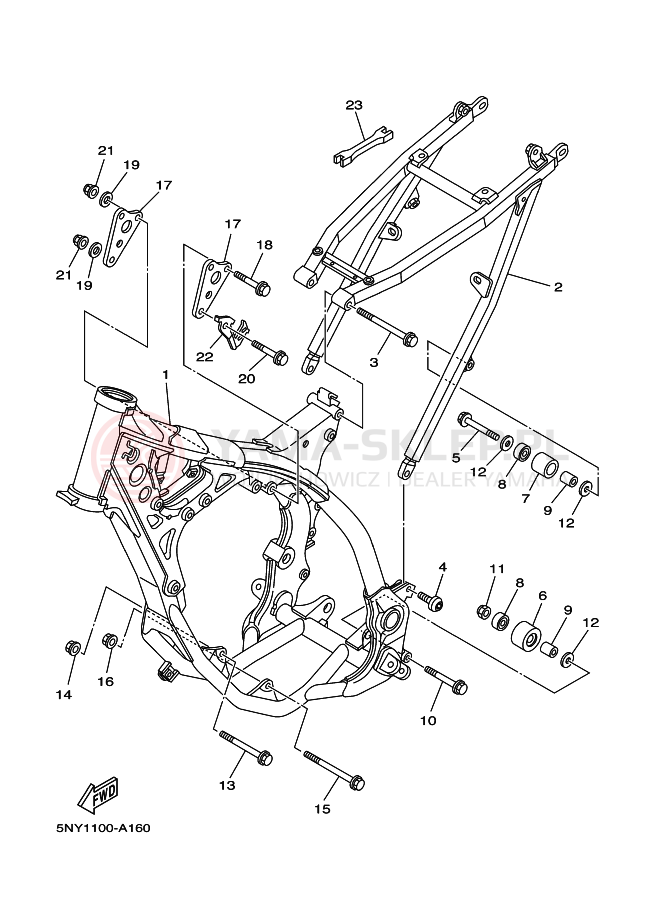 Schemat "rama" do Yamaha YZ125