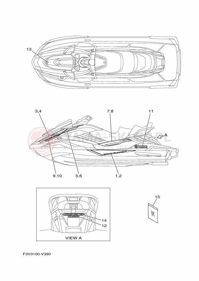 Schemat "Naklejki" do Yamaha FX CRUISER HO