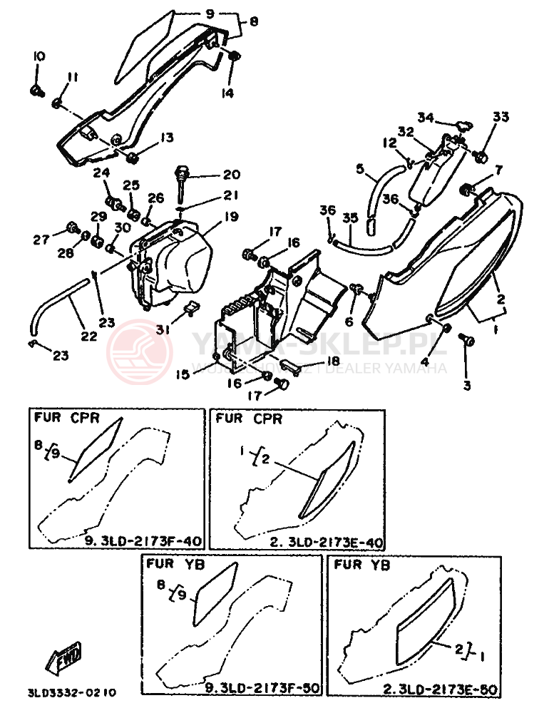 Schemat "Pokrywa boczna" do Yamaha XTZ750 SUPERTENERE