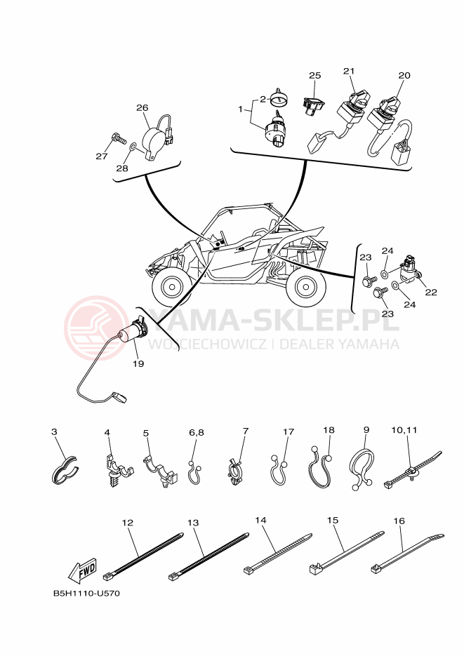 Schemat "układ elektryczny" do Yamaha YXZ1000R SS