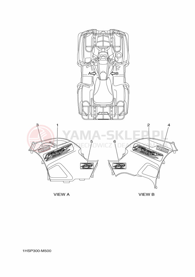 Schemat "Naklejki" do Yamaha YFM550FWAD