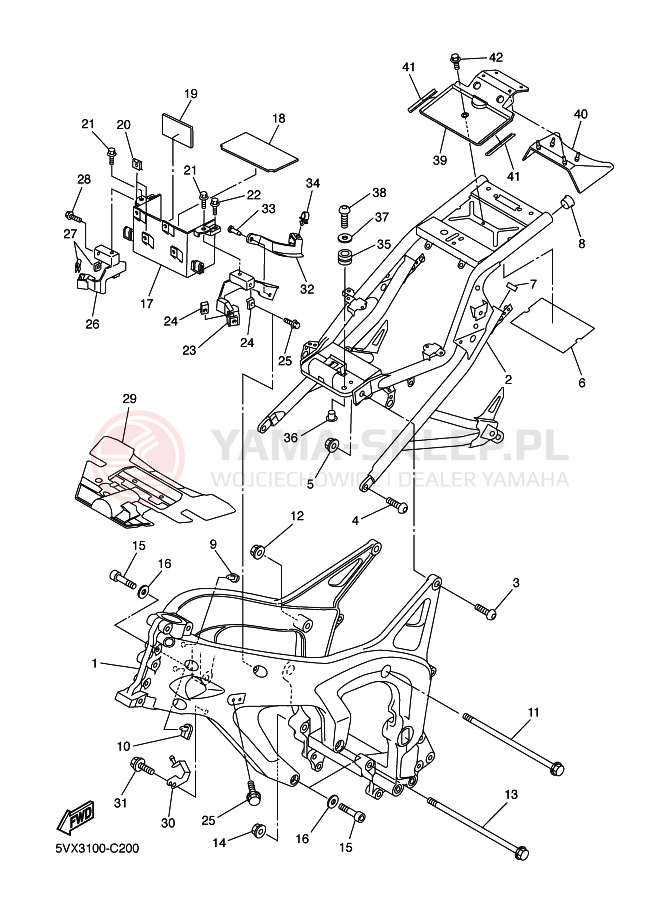 Schemat "rama" do Yamaha FZ6-S FAZER