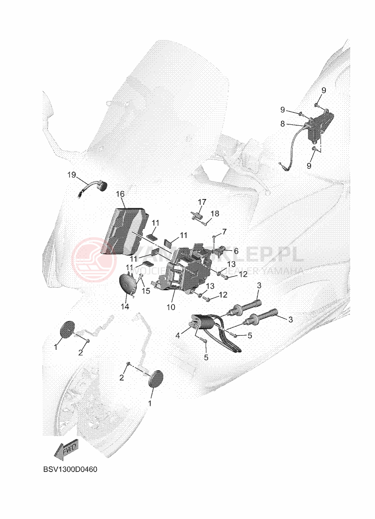 Schemat "układ elektryczny" do Yamaha TMAX TECH MAX