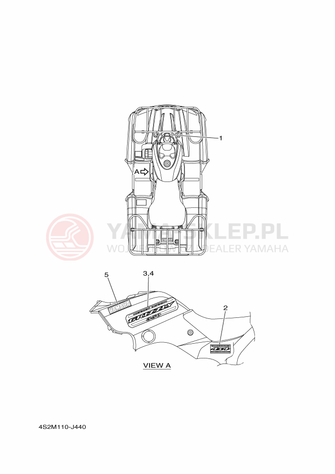 Schemat "naklejki" do Yamaha GRIZZLY 350