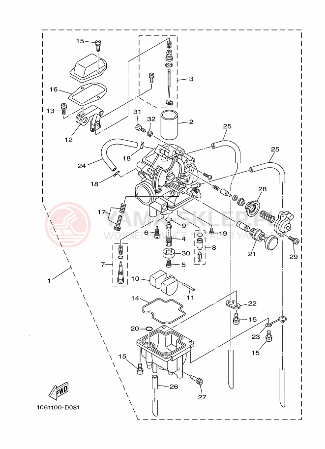 Schemat "Gaźnik" do Yamaha TT-R230 TTR230V