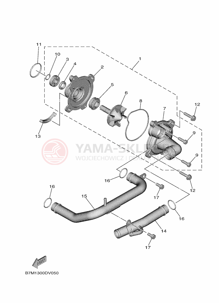 Schemat "Pompa wody" do Yamaha TMAX TECH MAX
