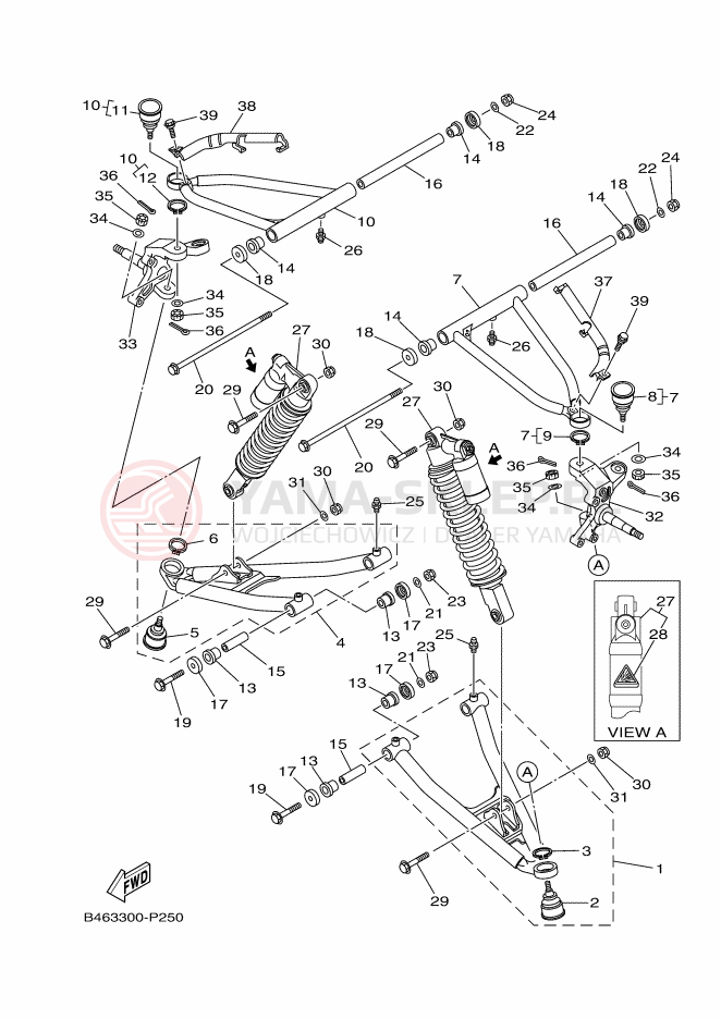 Schemat "Koło przód" do Yamaha YFM700R