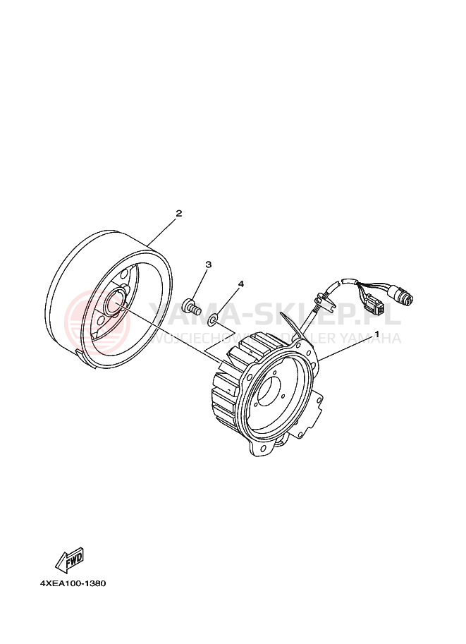 Schemat "prądnica" do Yamaha YFM250
