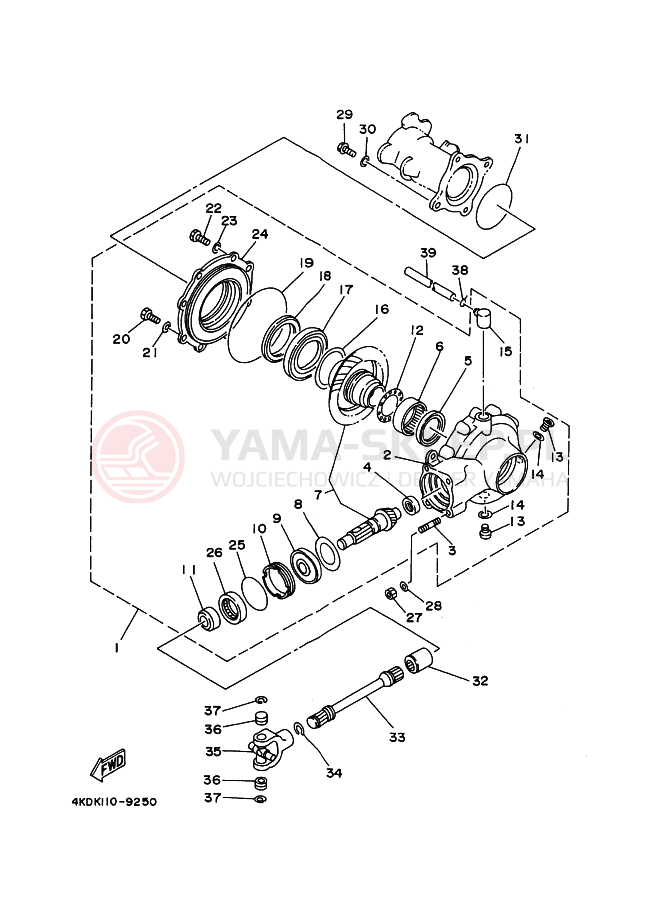 Schemat "Wał napędowy" do Yamaha YFB250FW