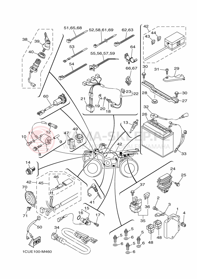 Schemat "układ elektryczny" do Yamaha GRIZZLY 450 IRS