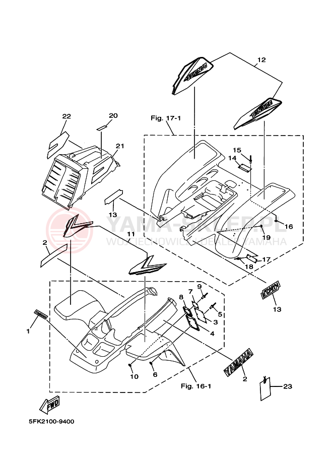 Schemat "naklejki" do Yamaha YFZ350