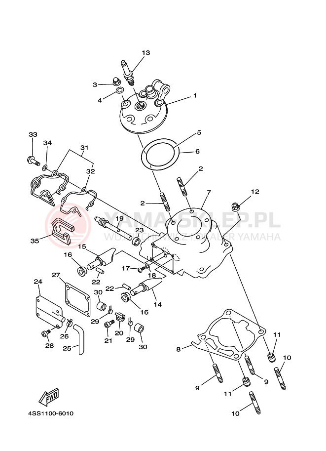 Schemat "głowica" do Yamaha YZ125