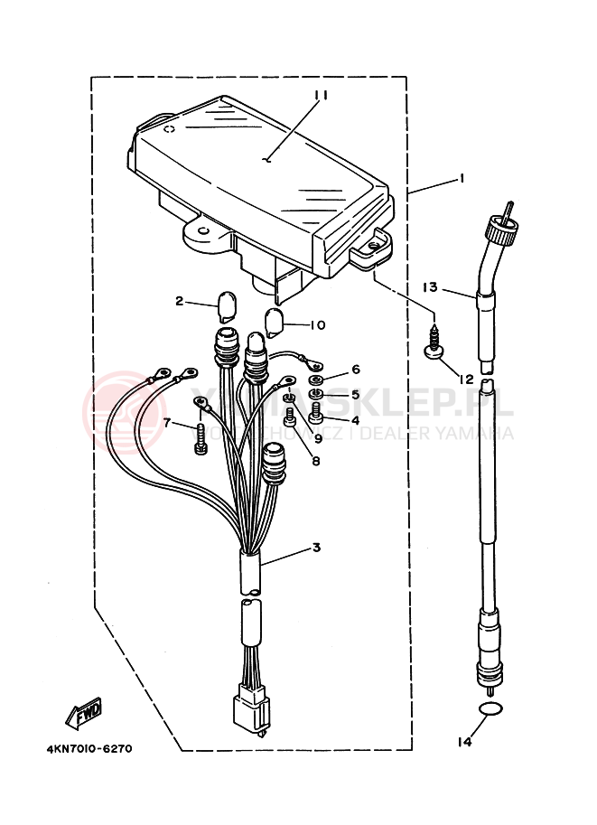 Schemat "licznik" do Yamaha BA50N GEAR