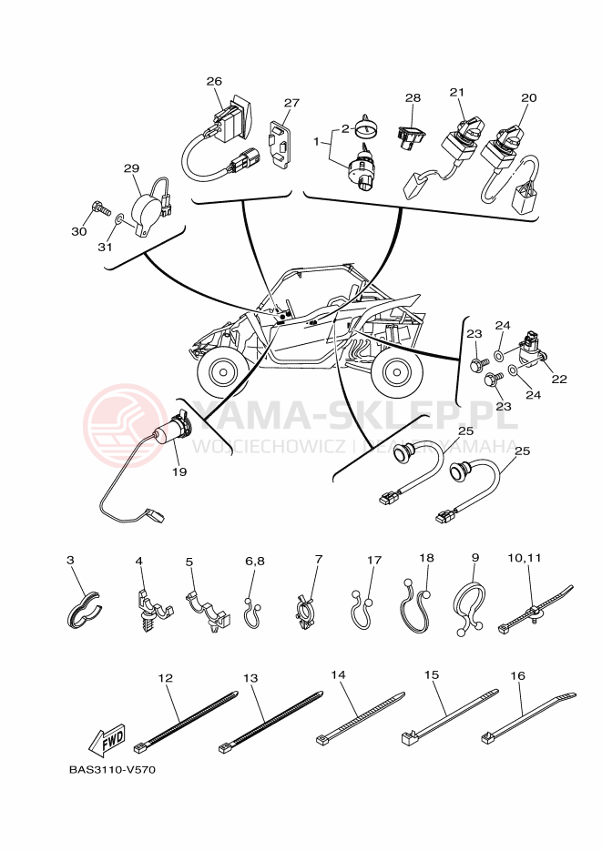 Schemat "układ elektryczny" do Yamaha YXZ1000R SS
