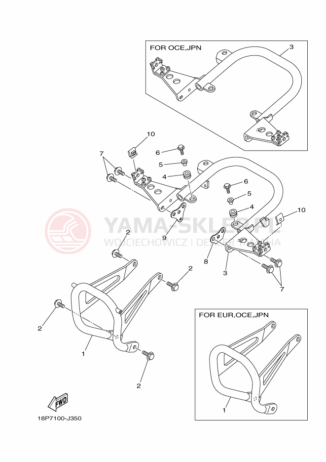 Schemat "RAMIĘ STERUJĄCE" do Yamaha YFZ450R