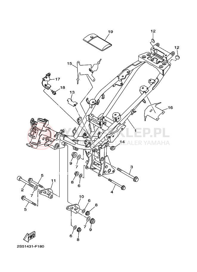 Schemat "rama" do Yamaha CRYPTON X