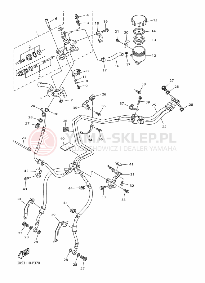 Schemat "Pompa hamulcowa przednia" do Yamaha YZF-R1