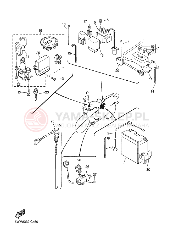 Schemat "układ elektryczny" do Yamaha XJR1300