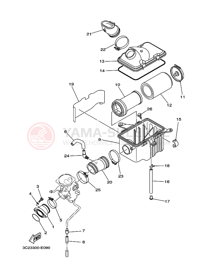 Schemat "Wtrysk paliwa" do Yamaha WOLVERINE 4WD