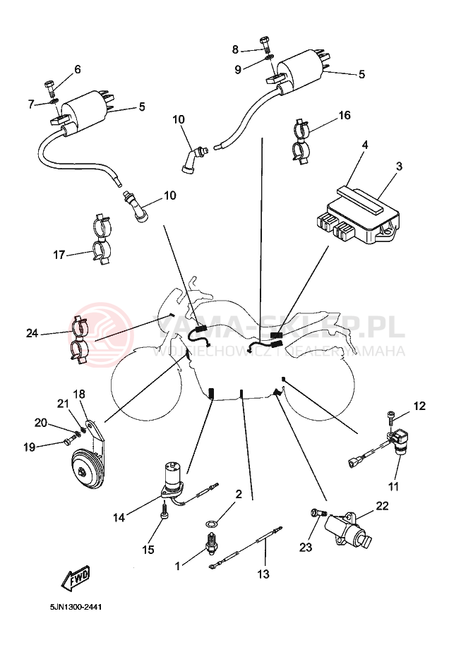 Schemat "układ elektryczny" do Yamaha BT1100