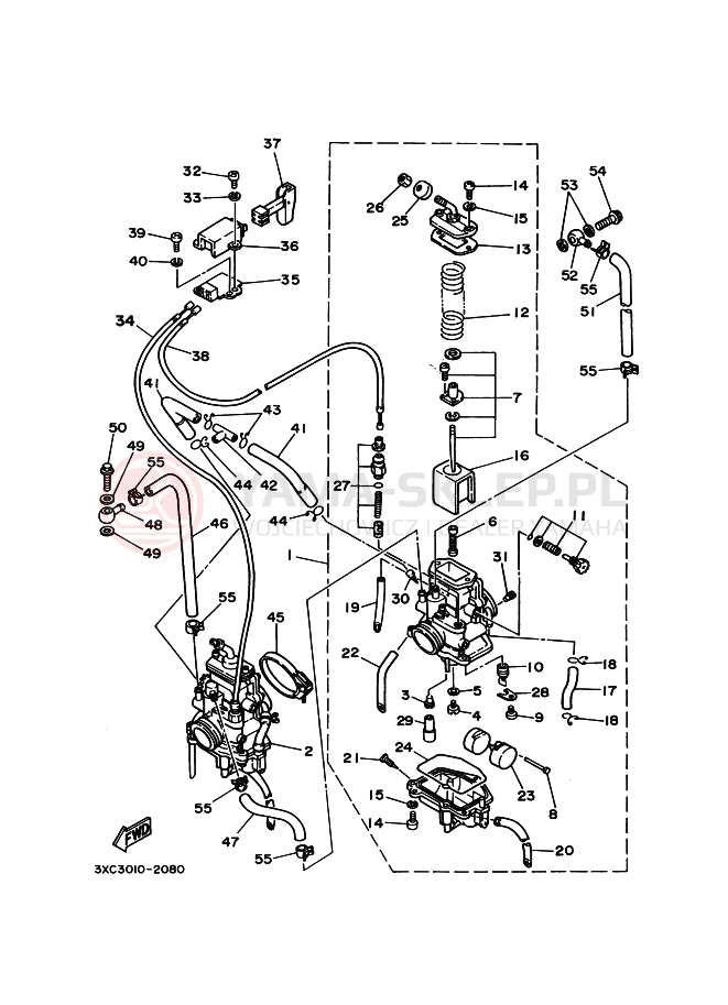 Schemat "Gaźnik" do Yamaha R1-Z