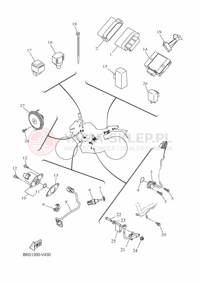Schemat "układ elektryczny" do Yamaha MT-125