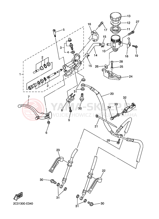 Schemat "Pompa hamulcowa przednia" do Yamaha YZF-R6
