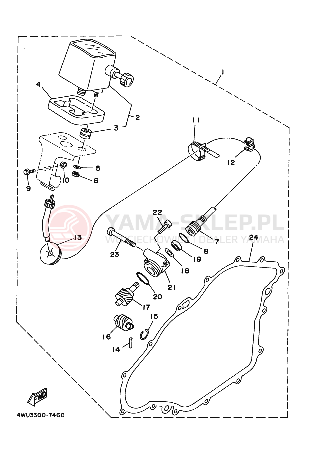 Schemat "licznik" do Yamaha YFM350FWB
