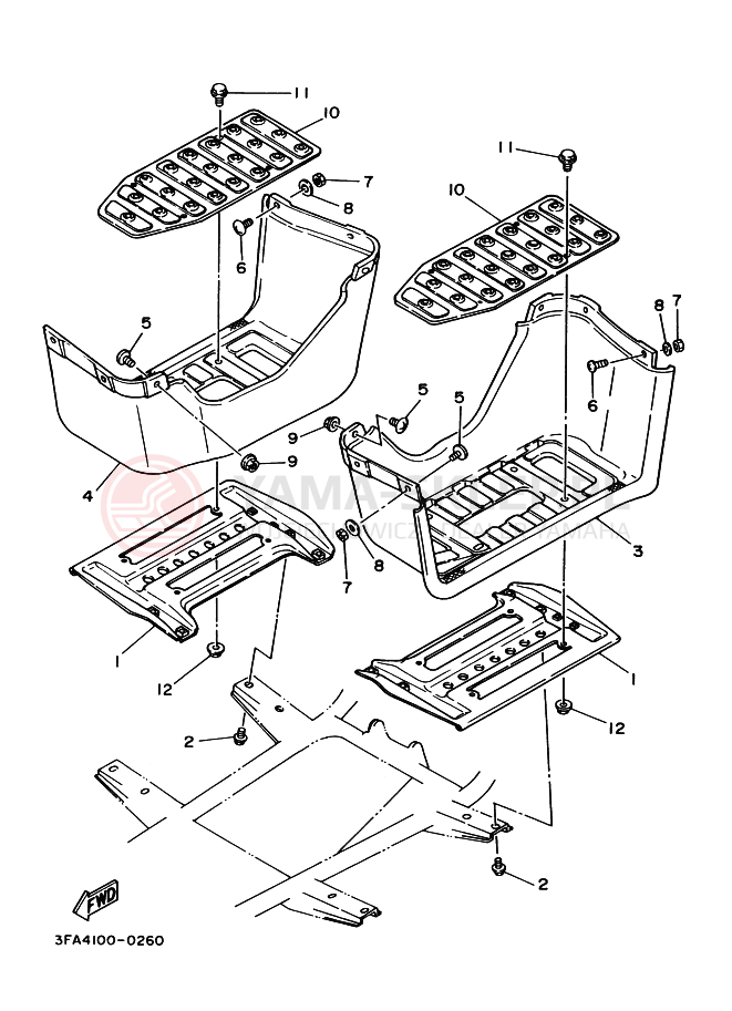 Schemat "Stopka postojowa i podnóżki" do Yamaha BREEZE
