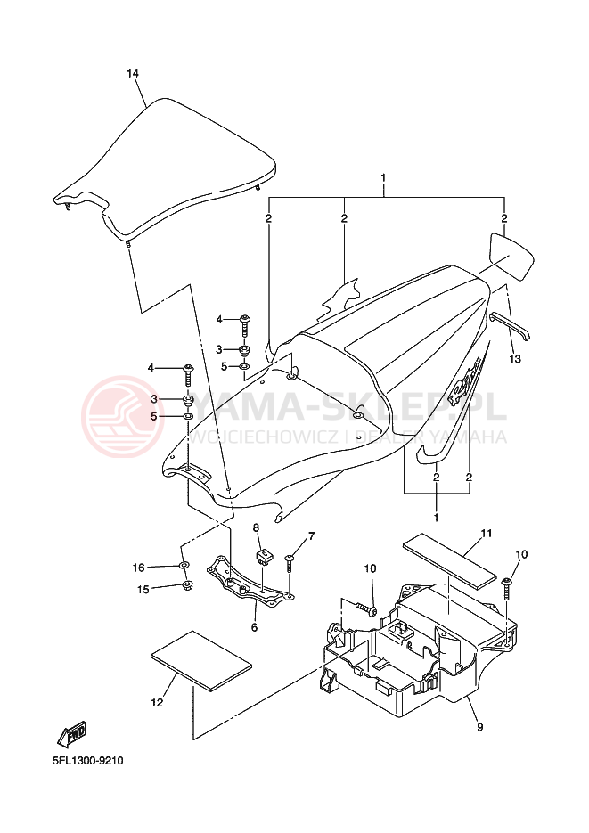 Schemat "siedzenie" do Yamaha YZF-R7 R7