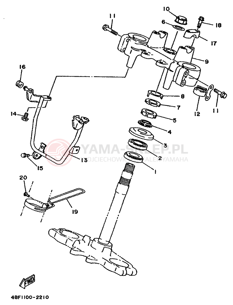 Schemat "Półki zawieszenia" do Yamaha WR200R