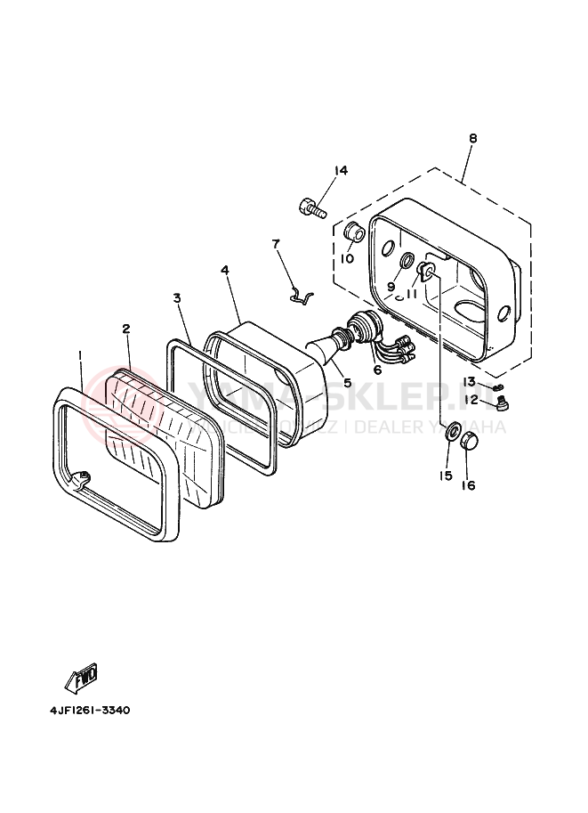 Schemat "Lampa przód" do Yamaha RX115