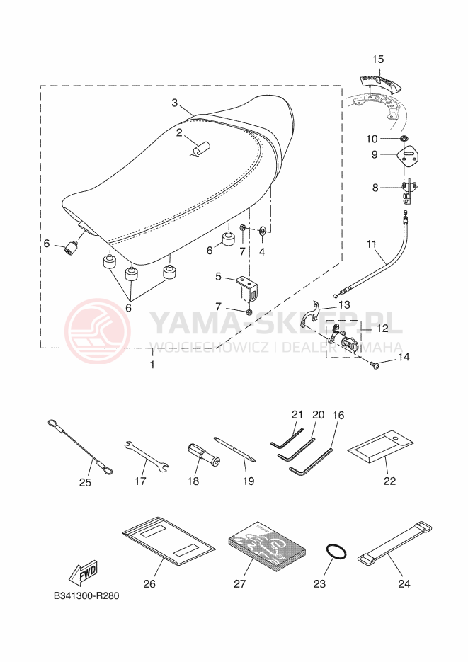 Schemat "siedzenie" do Yamaha XSR700