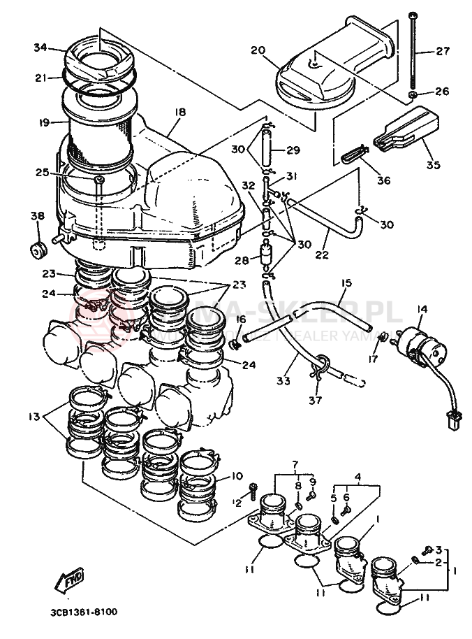 Schemat "Wtrysk paliwa" do Yamaha FZR1000