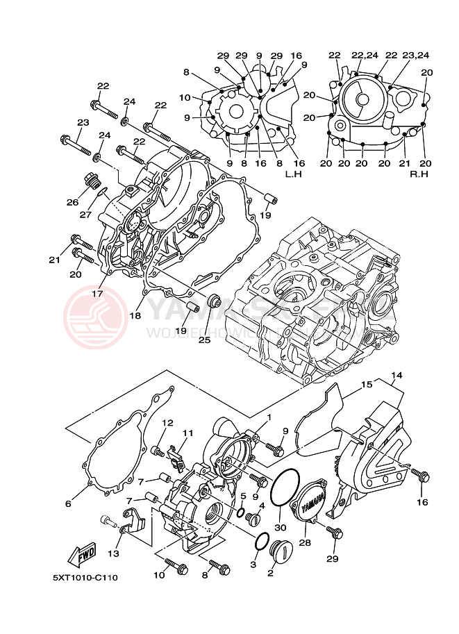 Schemat "Pokrywa silnika" do Yamaha XG250 TRICKER