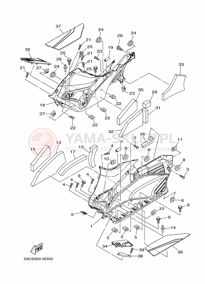 Schemat "PODPÓRKA I PODNÓŻEK 2" do Yamaha XP500A