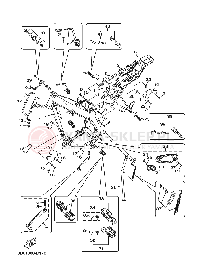 Schemat "rama" do Yamaha XT125R