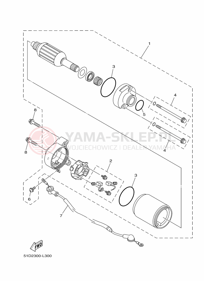 Schemat "rozrusznik" do Yamaha YBR125ED